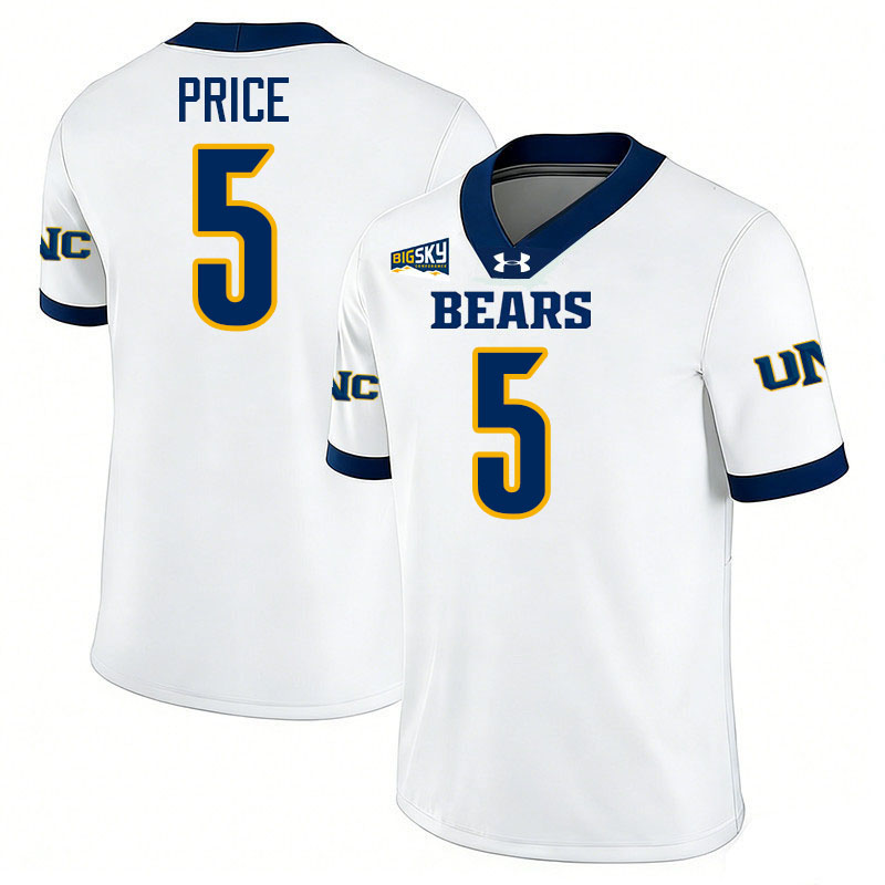Northern Colorado Bears #5 Mathias Price College Football Jerseys,Uniforms Stitched-White
